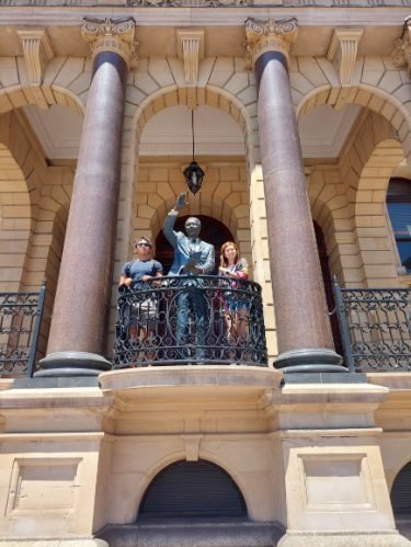 City Hall photo with Nelson Mandela Statue