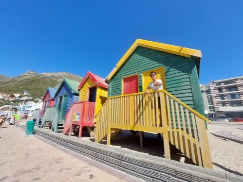 Color houses on Muizenberg Beach