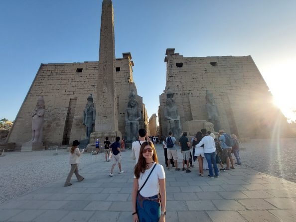 Luxor Temple - taking photo in front