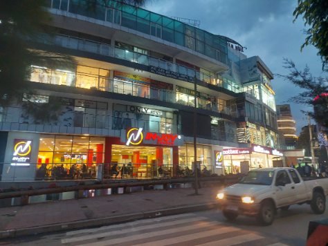 Walking at city center before the night