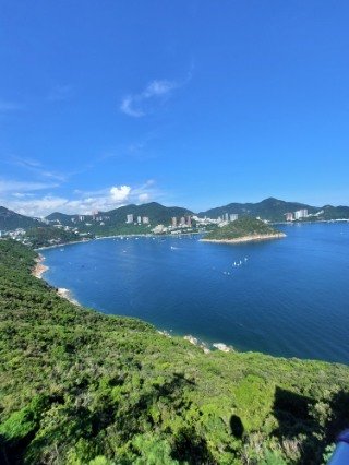 Hong Kong Landscape with coastal line mountains and sea