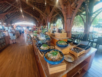 Food at buffet session Hon Tam Island