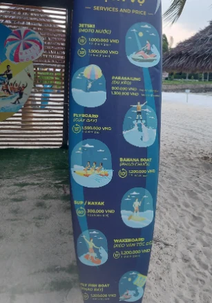 Watersports price list Vinwonders water park