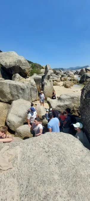 Climbing the rock to 1st Beach