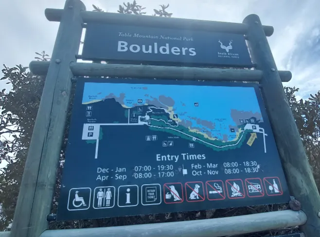 Full map for Boulders Beach and point for swimming with penguins