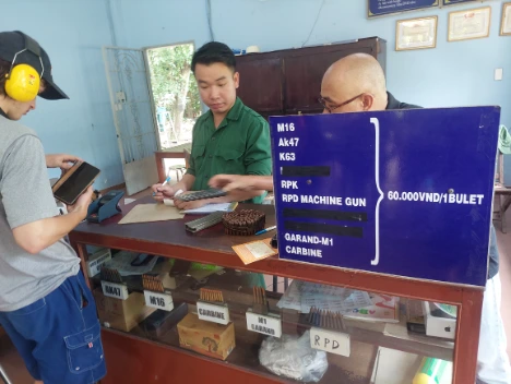 Price information for bullets Cu Chi Tunnel