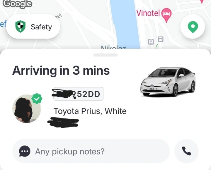Check your car and driver information on Bolt Apps