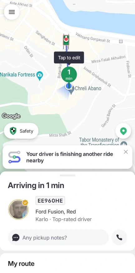 On the Bolt apps you can see the expected arrival time