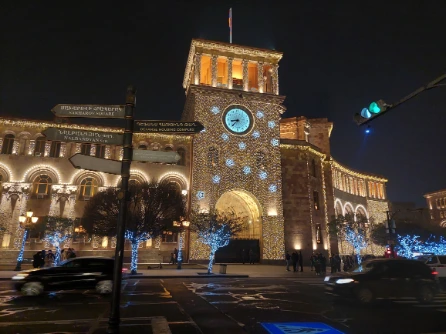 Republic Square Yerevan and the night view