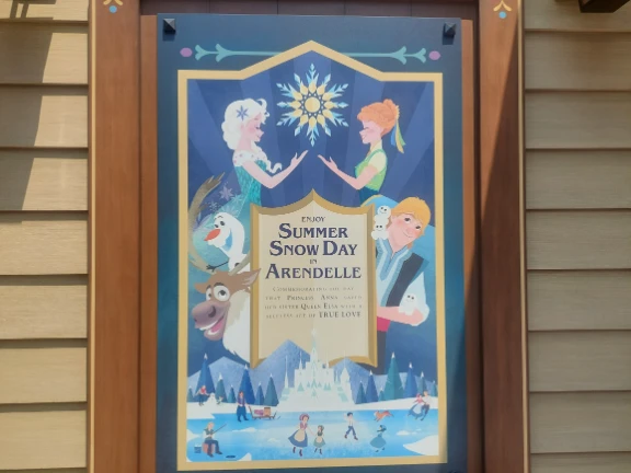 Summer snow poster at world of Frozen HK Disney