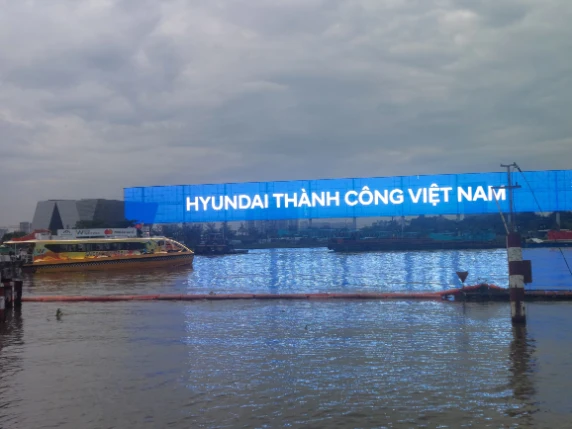 Saigon River with light decoration