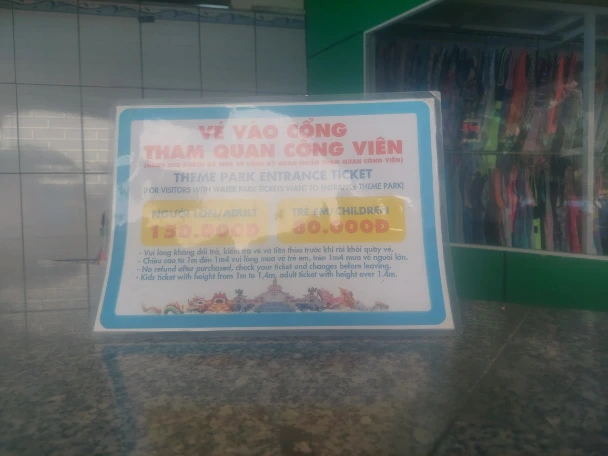 Main theme park ticket for 150k VND