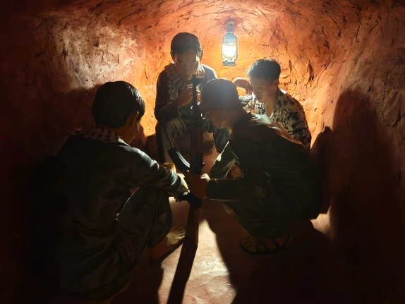 Taking IGable photo in Long Phoc tunnel Vung Tau Museum