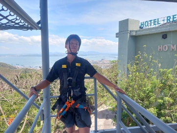 Taking photo at the Zipline