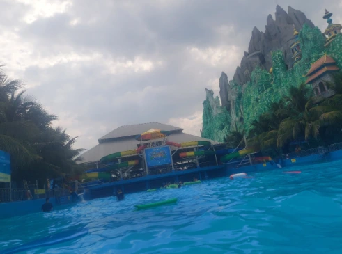 The wave pool on the left handside