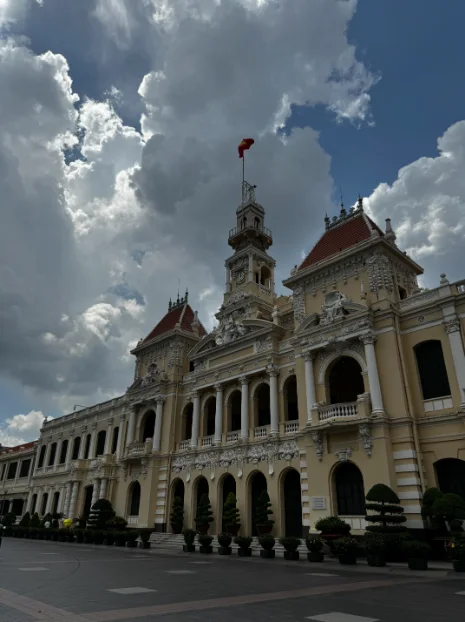 Saigon Central Post Office in blue sky