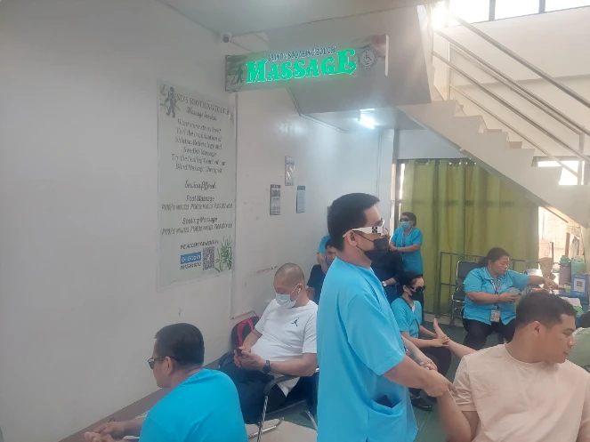 Blind people massage shops at Tagbilaran port
