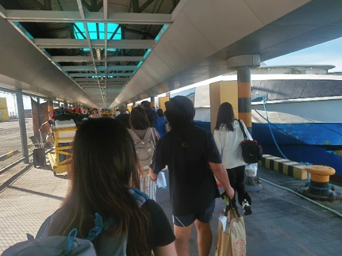 Boarding the ferry to Cebu from Bohol
