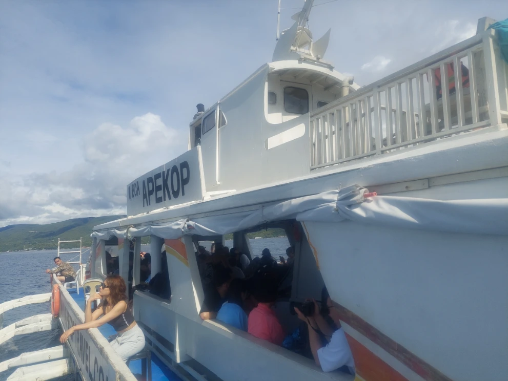 Chilling out at the deck Bohol - Oslob Ferry