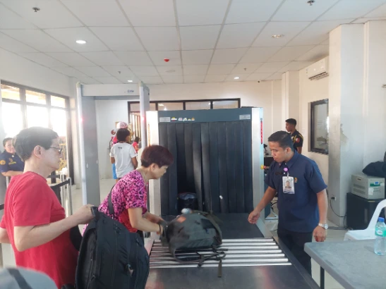 Luggage security check at Tagbilaran port