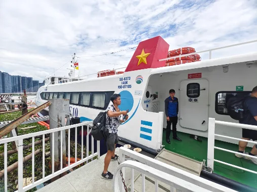 Taking boat from HCMC to VUng Tau