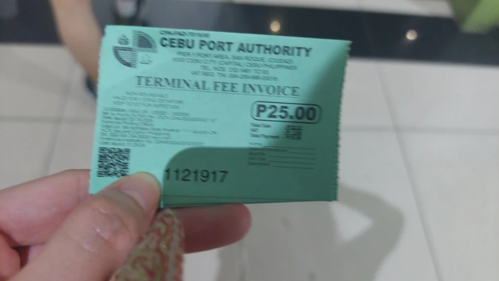 Terminal fee ticket