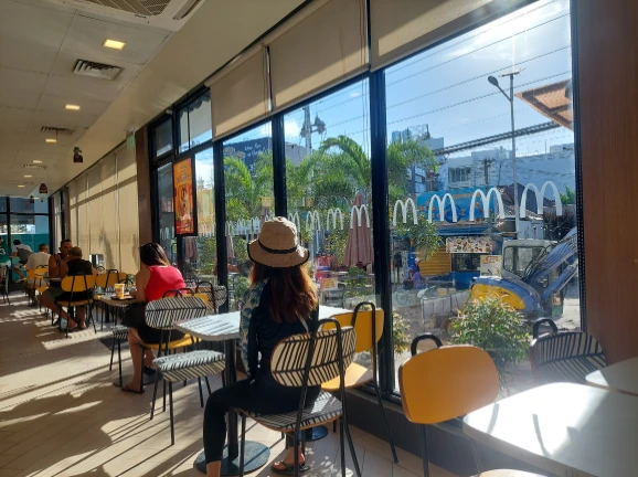Wait for free shuttle at Panglao McDonald