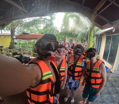 Getting ready for the snorkel