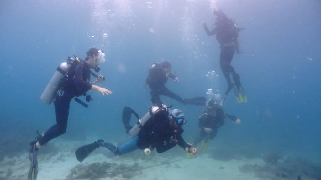 Having diving lessons in Bohol