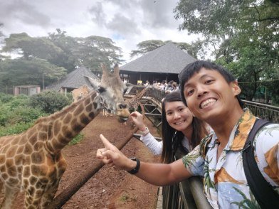 Selfie with a giraffe