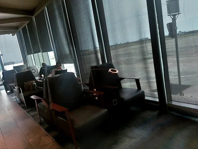Comfortable seat watching the terminal