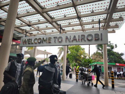 Go straight from the Welcome To Nairobi sign