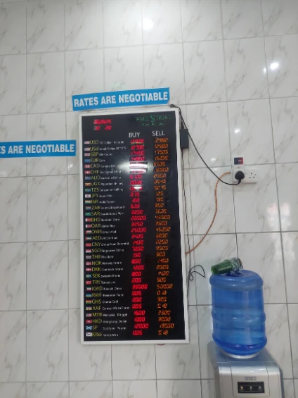 The exchange shop near Kimathi St is usually better