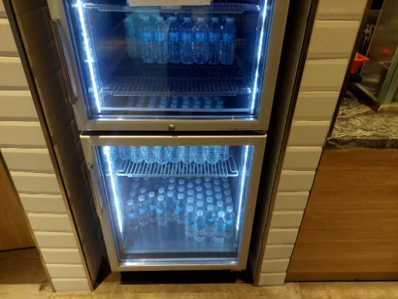Water & soft drinks near the fridge