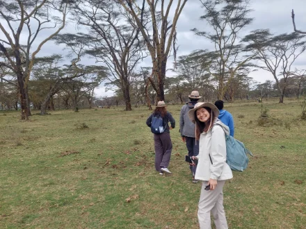 Walking safari at the private sanctuary