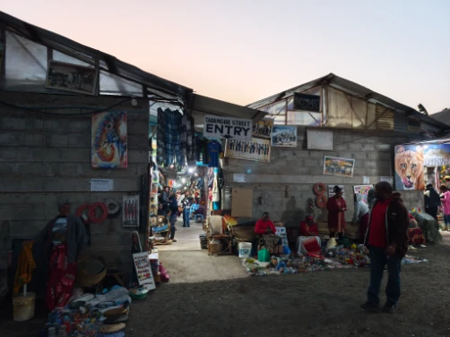 Entrance of Maasai Market of Curios and Crafts