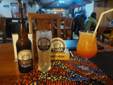 Grabbing a drink at Fifi Restaurant