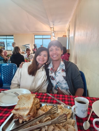 Breakfast at Simba Camp with toasts and breads