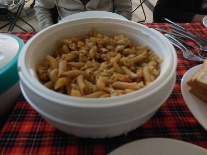 Cooked pasta for lunch