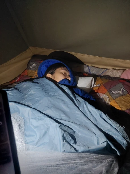 It could be cold at night in the tent with mist