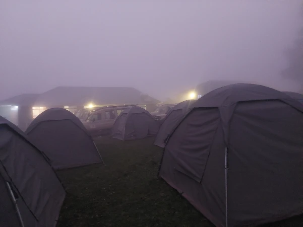 Misty at night Simba Campsite