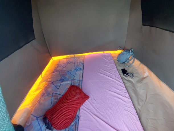 The tent can fit 4 people