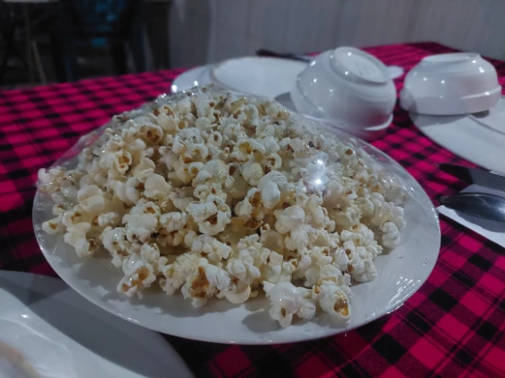 Popcorns cooked by chef during Tanzania Safari
