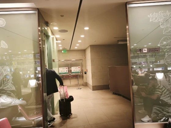 Sleeping area is just opposite to smoking area AL MAHA Lounge