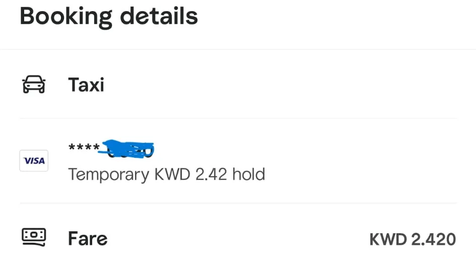 The amount will temporarily being held via your credit card