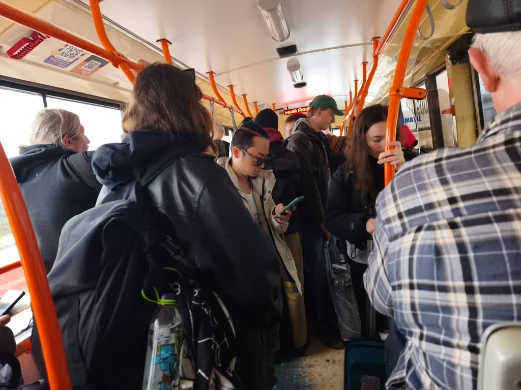 Inside the Chsinau Airport Bus