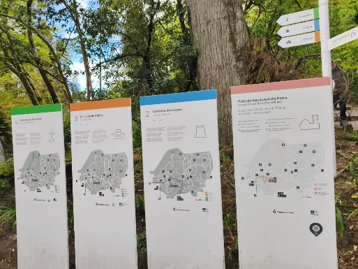 Pena Park Sintra park map with all routes