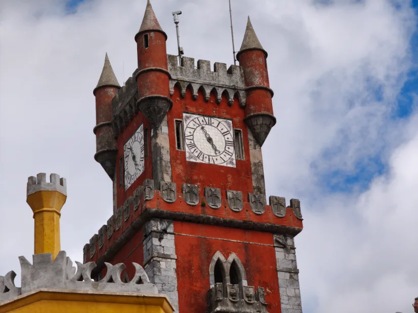 Red clock tower at Pena Palace